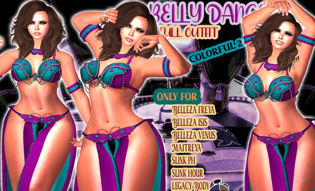 Second Life Marketplace - BELLY DANCER (FULL OUTFIT) COLORFUL 2